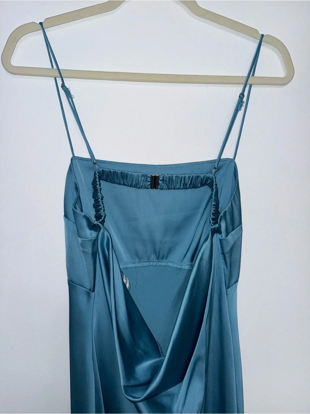 Abercrombie & Fitch Teal Satin Slip Maxi Dress